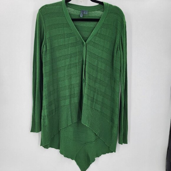 ANTHROPOLOGIE LEFT OF CENTER sz XS VALONIA green asymmetrical cardigan - Picture 1 of 9